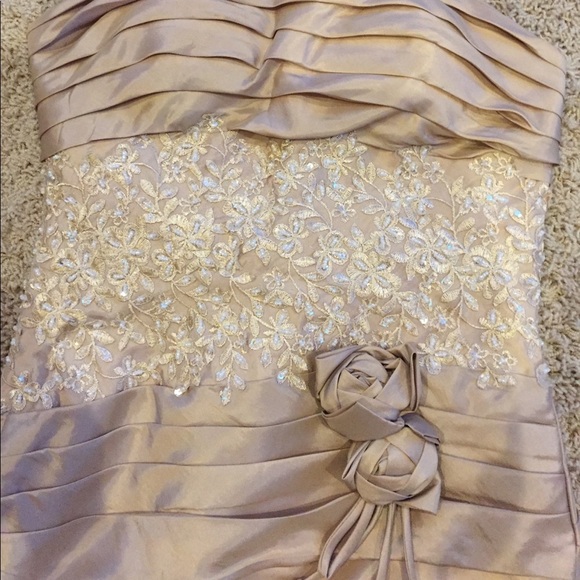 Gorgeous gold beautifully detailed tube dress - Picture 6 of 6